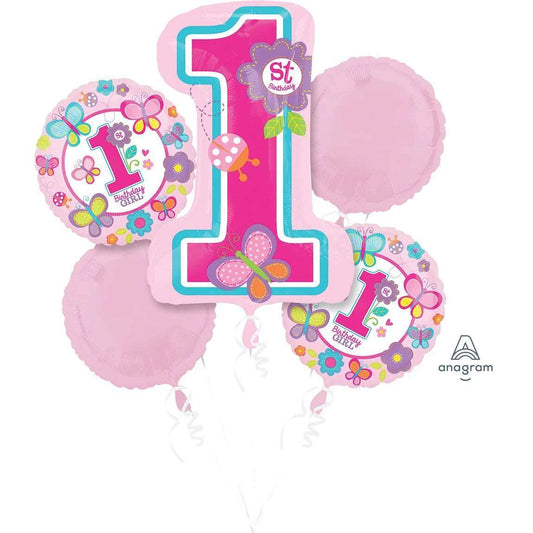 Sweet Birthday Girl 1st Birthday Foil Balloon Bouquet