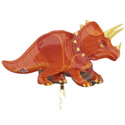 Triceratops Super Shape Foil Balloon Measures approx. 42" x 24".