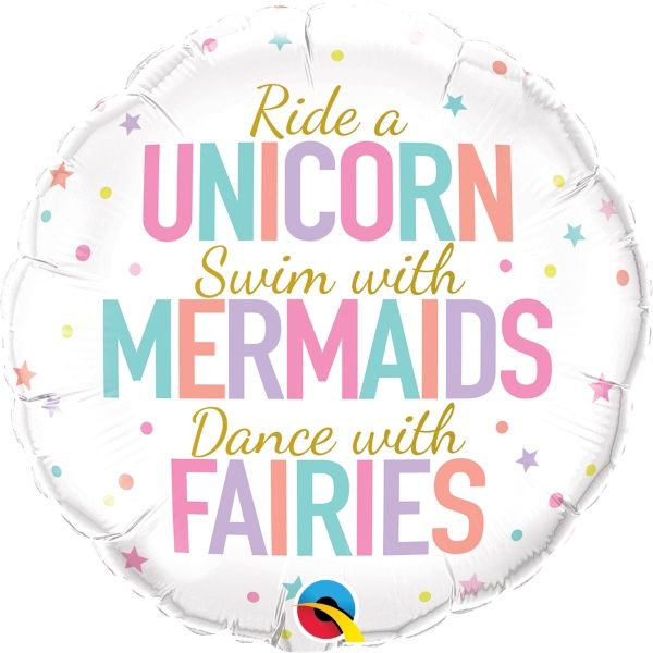 Mermaids Unicorn & Fairies Foil Balloon - 18"