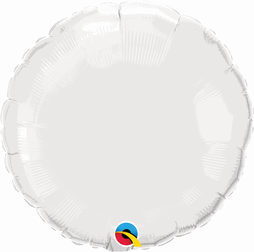 White Round Foil Balloon 