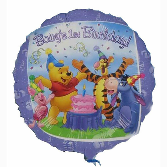 Winnie The Pooh 1st Happy Birthday Foil Balloon