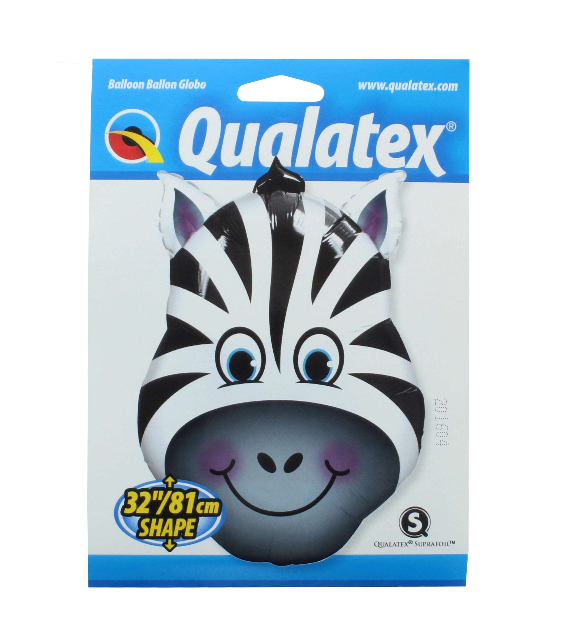 Zebra Head Shaped Foil Balloon Package