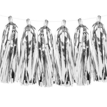 Silver Foil Tassel Garland