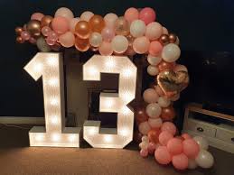 Light up 4 ft wooden numbers to hire